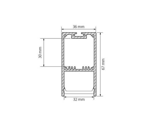 Профиль с рассеивателем Arlight SL-LINE-3667-2500 ANOD+OPAL 020463, изображение 2
