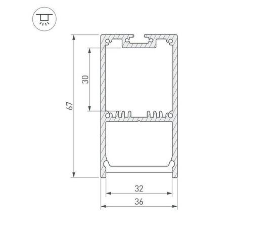 Профиль с рассеивателем Arlight SL-LINE-3667-2500 BLACK+OPAL 027987, изображение 4