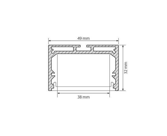 Профиль с рассеивателем Arlight SL-LINE-4932-2500 ANOD+OPAL 020465, изображение 2