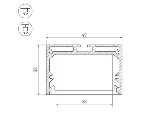 Профиль с рассеивателем Arlight SL-LINE-4932-2500 ANOD+OPAL 020465, изображение 3