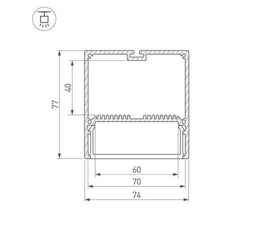 Профиль с рассеивателем Arlight SL-LINE-7477-2500 BLACK+OPAL 027991, изображение 4