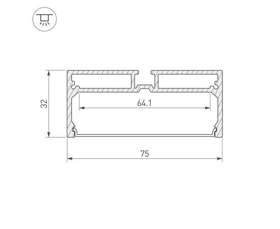 Профиль с рассеивателем Arlight SL-LINE-7532-2000 ANOD 028033, изображение 3