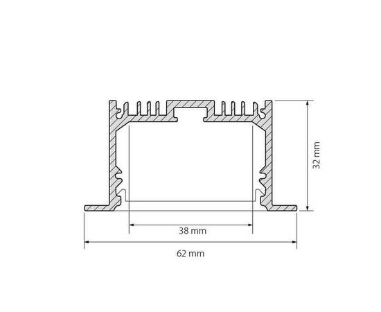 Профиль с рассеивателем Arlight SL-LINIA62-F-2500 ANOD+OPAL 020470, изображение 2