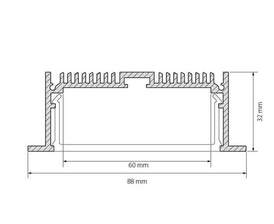 Профиль с рассеивателем Arlight SL-LINIA88-F-2500 WHITE+OPAL 021373, изображение 2