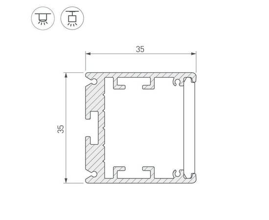 Профиль Arlight SL-ARC-3535-D1500-W90 SILVER (1180мм, дуга 1 из 4) 026598, изображение 3