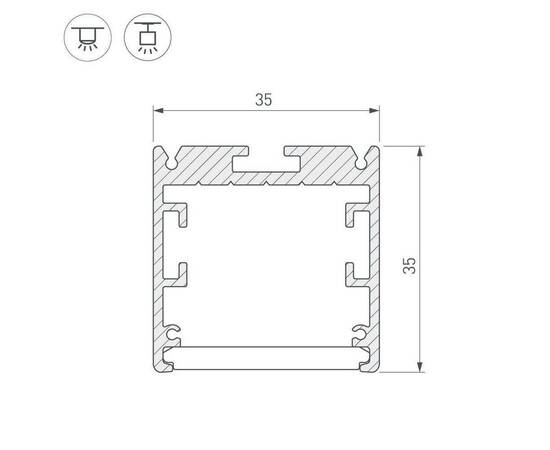 Профиль Arlight SL-ARC-3535-LINE-2500 BLACK 025519, изображение 2