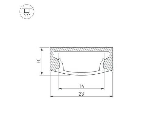 Профиль с рассеивателем Arlight ALU-WIDE-H8-2000 ANOD+FROST 014852, изображение 2