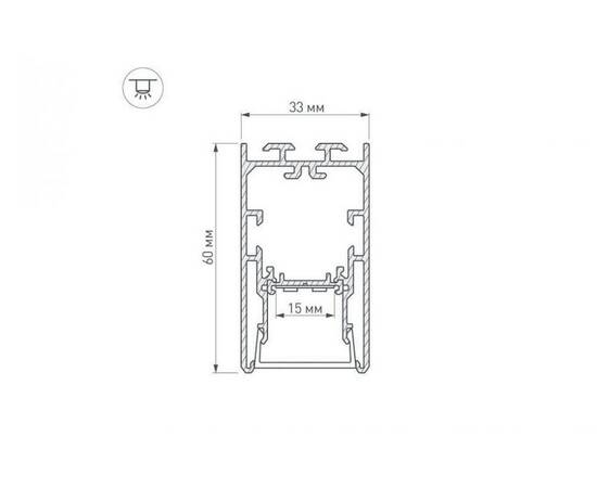 Профиль с рассеивателем Arlight S2-LINE-3360-2500 ANOD+OPAL 021171, изображение 4