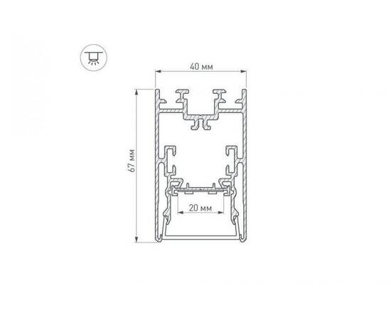 Профиль с рассеивателем Arlight S2-LINE-4067-2500 ANOD+OPAL 021172, изображение 4