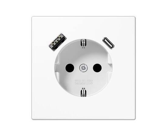 Розетка 2K+З USB Typ AC Jung LS1520-15CAWW