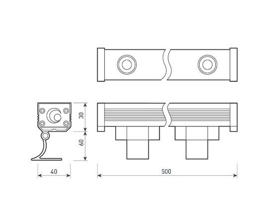 Линейный прожектор Arlight AR-LINE-500-12W Warm (GR, 30 deg, 230V) 037369(1), изображение 2