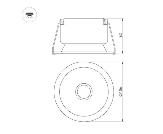 Встраиваемый светильник Arlight MS-HARBOR-R106-15W Day4000 048275, изображение 2