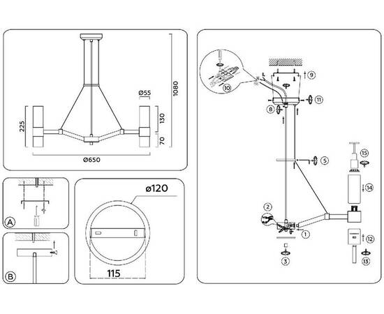 Подвесная люстра Ambrella Light High Light Heigh Light LH55104, изображение 7