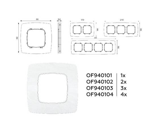 Рамка четырехместная Ambrella Volt Opera OF940104, изображение 4