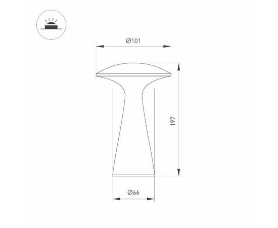 Уличная настольная лампа Arlight SP-COLLADA-TAB-1.5W Warm3000-MIX (RD, 123 deg) 044361, изображение 2