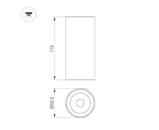 Накладной светильник Arlight SP-GABI-SURFACE-R50-9W Day4000 052334, изображение 2