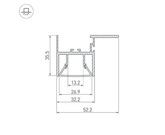 Алюминиевый профиль Arlight FOLED-CEIL-SIDE-3000 044856, изображение 3