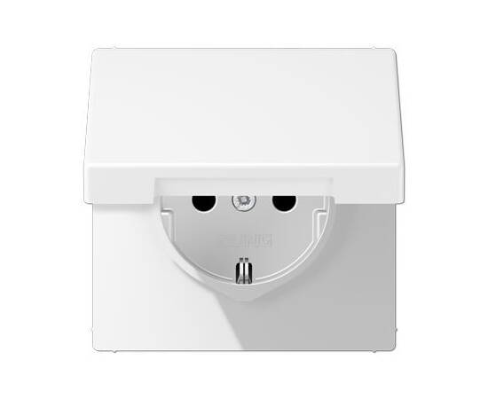 Розетка Schuko с крышкой и шторками Jung LS1520BFKIKLWWM