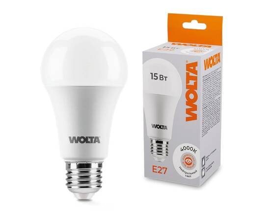 Светодиодная лампа WOLTA 15Вт 4000К E27 груша матовая 25S60BL15E27
