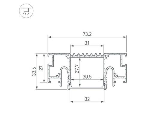Профиль Arlight STRETCH-32-CEIL-CENTER-2000 BLACK 055208, изображение 3