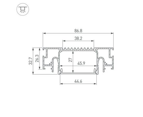 Профиль Arlight STRETCH-41-CEIL-CENTER-2000 WHITE 053527, изображение 3