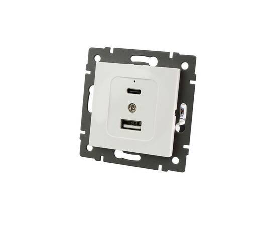 Механизм USB розетки Arlight SCT-MUAC-PL-WH-V (5V, 3A, QC4) 049839