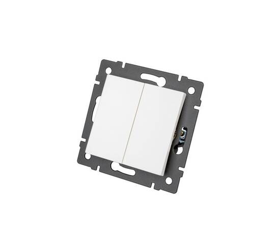 Механизм выключателя двухклавишный проходной Arlight SWT-MKP2-PL-WH-V (250V, 10A) 049892