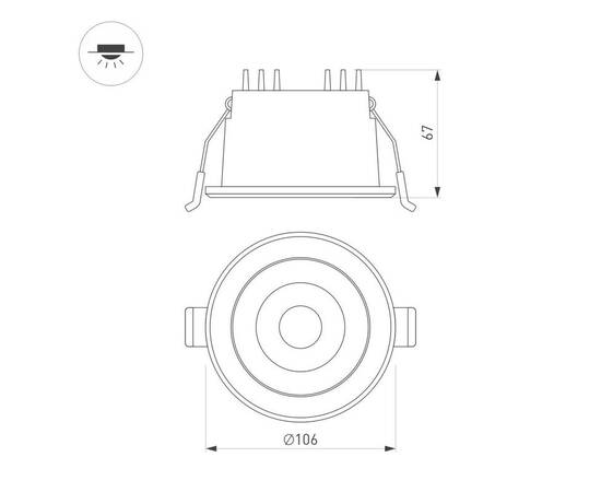 Встраиваемый светильник Arlight MS-ALORA-BUILT-R106-9W Day4000-MIX 048082, изображение 2