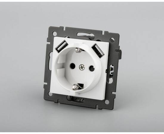 Механизм розетки с USB зарядкой Arlight SCT-MUAA-PL-WH-V (250V, 16A) 049818