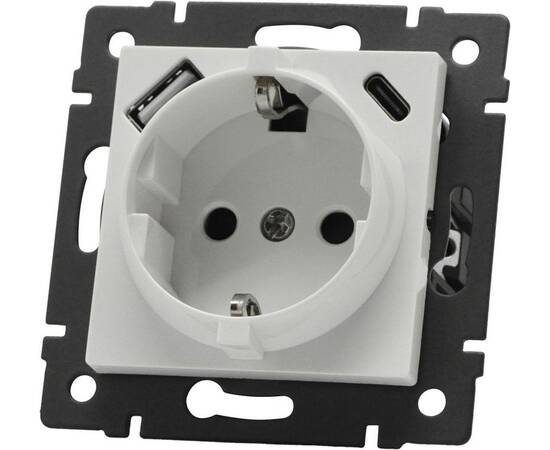 Механизм розетки с быстрой USB зарядкой Arlight SCT-MUAC-PL-WH-V (250V, 16A) 049822