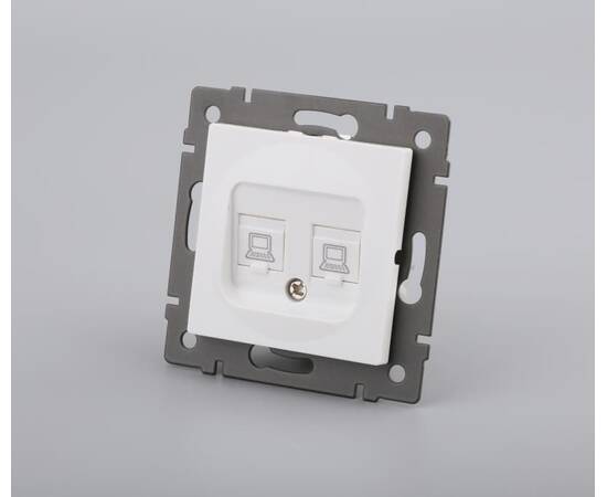 Механизм компьютерной розетки двойной Arlight SCT-MPC2-PL-WH-V (RJ-45, CAT6) 049854