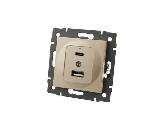 Механизм USB розетки Arlight SCT-MUAC-PL-GD-V (5V, 3A, QC4) 049841