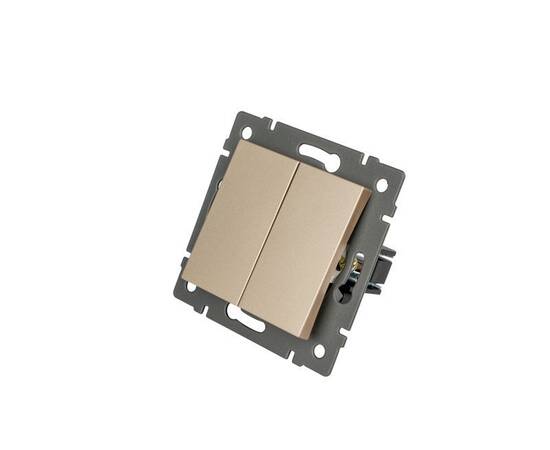 Механизм выключателя двухклавишный проходной Arlight SWT-MKP2-PL-GD-V (250V, 10A) 049895