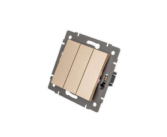 Механизм выключателя трехклавишный непроходной Arlight SWT-MK03-PL-GD-V (250V, 10A) 049899