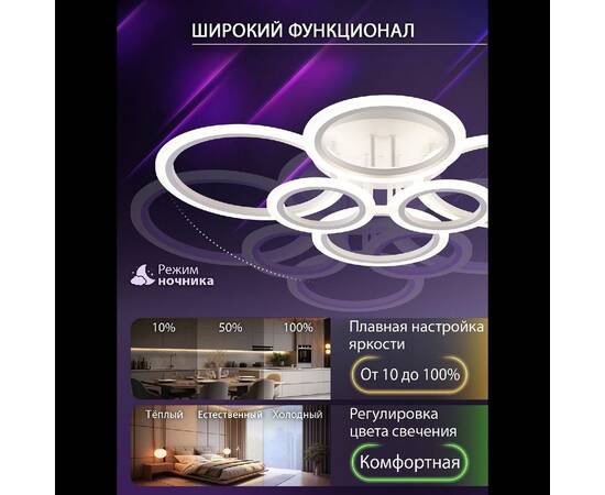 Потолочная люстра Natali Kovaltseva Home LED SMART 84000, изображение 7