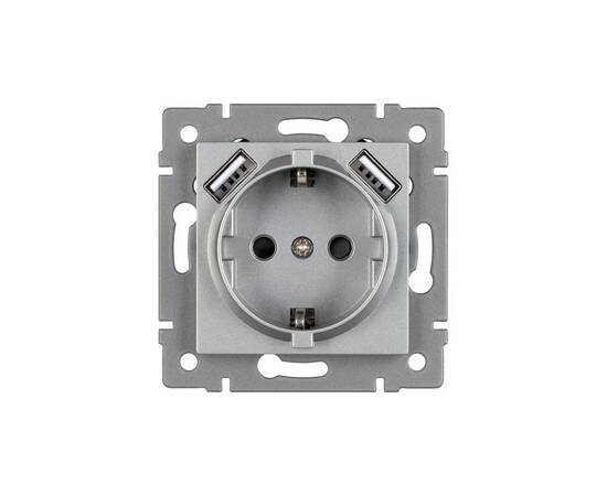 Механизм розетки с USB зарядкой Arlight SCT-MUAA-PL-GR-V (250V, 16A) 049820, изображение 3