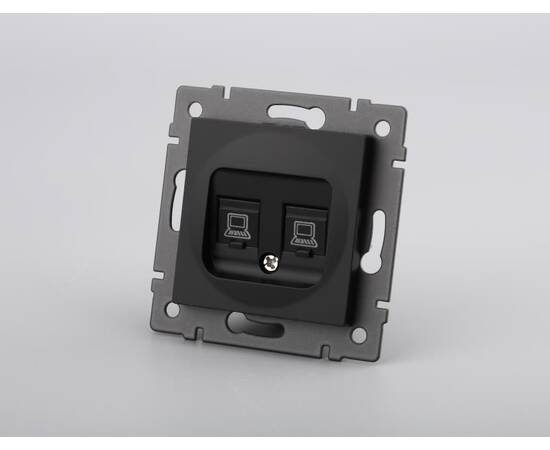 Механизм компьютерной розетки двойной Arlight SCT-MPC2-PL-BK-V (RJ-45, CAT6) 049853
