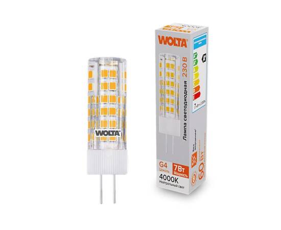 Светодиодная лампа WOLTA 7Вт 4000K G4 кукуруза матовая WSTD-JC-220V7W4KG4-C