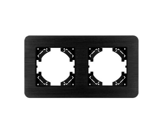 Рамка на 2 поста алюминиевая Arlight FRM-AKIRY-AL-2-BK 049725, изображение 2