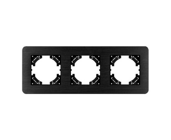 Рамка на 3 поста алюминиевая Arlight FRM-AKIRY-AL-3-BK 049729, изображение 3