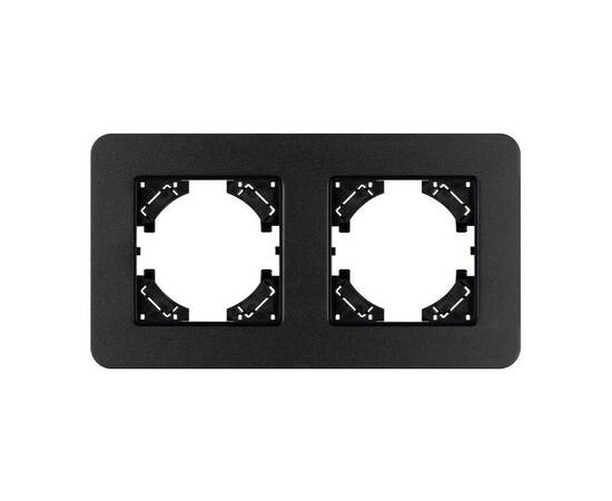 Рамка на 2 поста алюминиевая Arlight FRM-AKIRY-SFAL-2-BK 049738, изображение 2