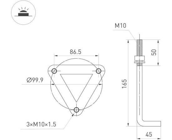 Ландшафтный светильник Arlight LGD-GUIDE-BOLL-H1000-20W Warm3500-MIX (GR, 280 deg, 230V) 047690, изображение 3