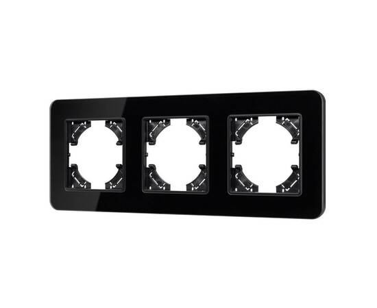 Рамка на 3 поста стеклянная Arlight FRM-OMALI-GS-3-BK 049697
