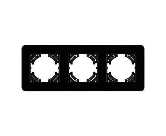 Рамка на 3 поста стеклянная Arlight FRM-OMALI-GS-3-BK 049697, изображение 3