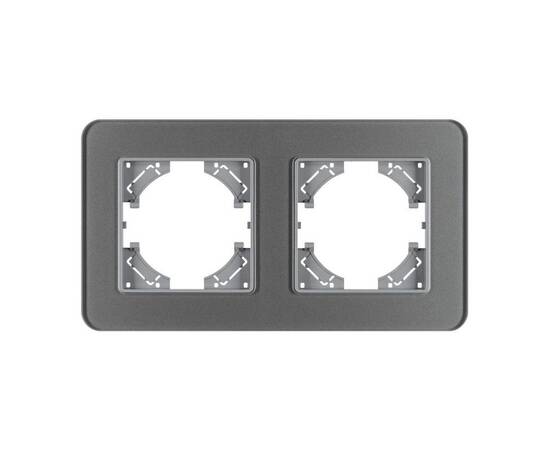 Рамка на 2 поста стеклянная Arlight FRM-OMALI-GS-2-GR 049694, изображение 2