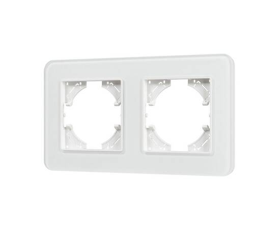 Рамка на 2 поста стеклянная Arlight FRM-OMALI-SFGS-2-WH 049708