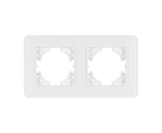 Рамка на 2 поста стеклянная Arlight FRM-OMALI-SFGS-2-WH 049708, изображение 2