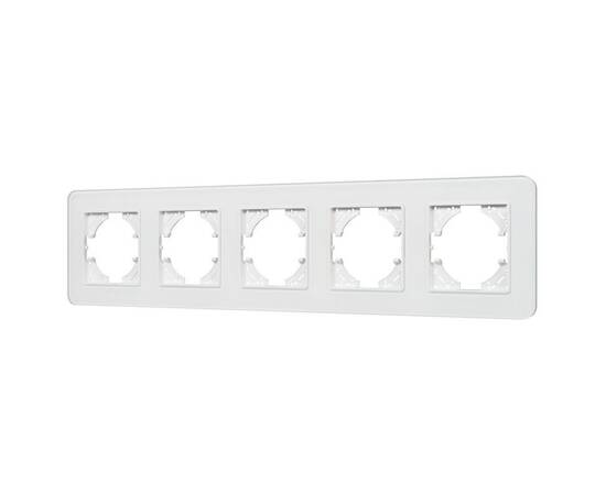 Рамка на 5 постов стеклянная Arlight FRM-OMALI-SFGS-5-WH 049720