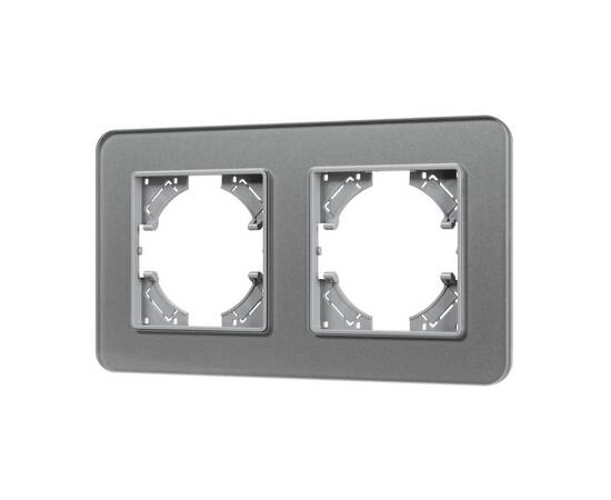 Рамка на 2 поста стеклянная Arlight FRM-OMALI-SFGS-2-GR 049710