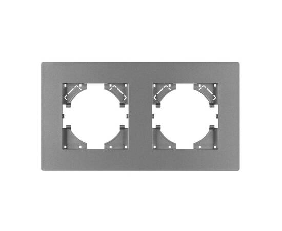 Рамка на 2 поста пластиковая Arlight FRM-PERIO-PL-2-GR 049752, изображение 2